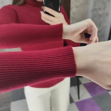 Slim Sweater Pullovers Soft-Shirt Turtleneck Black Jumpers Long-Sleeve Autumn Korean