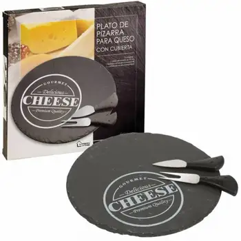 

Slate dish Cheese with cutlery
