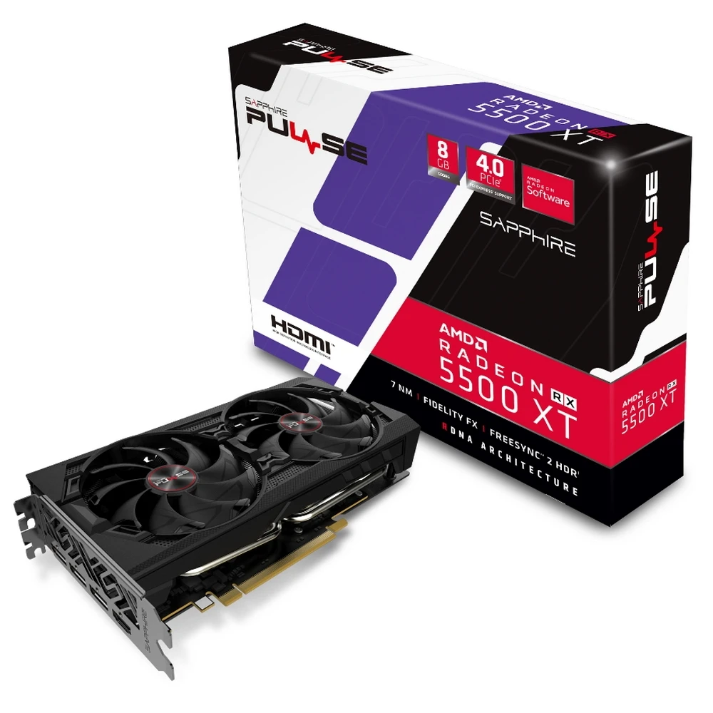 Видеокарта Sapphire Pulse AMD Radeon RX 5500XT 1845MHz 8192MB 14000MHz 128 bit RTL [11295-01-20G]