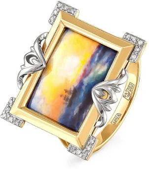 

750 yellow gold enamel and diamond ring