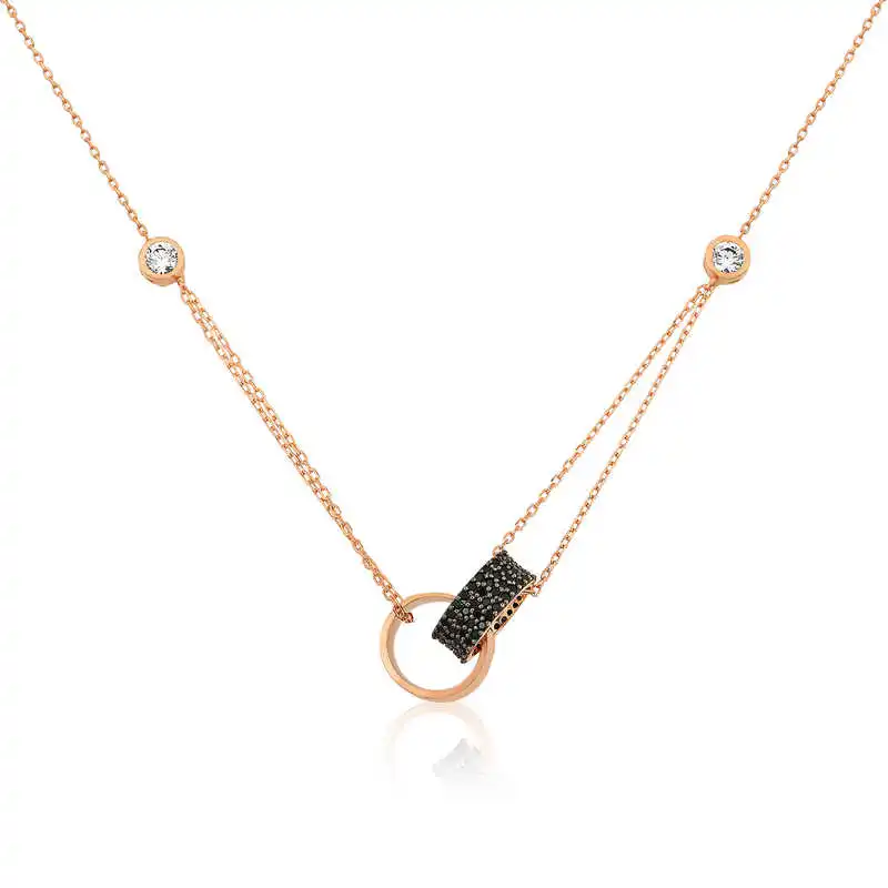 

Armagano 100% 925 Sterling Silver Nested Past Ring Necklace Quality and Original Women Amulets