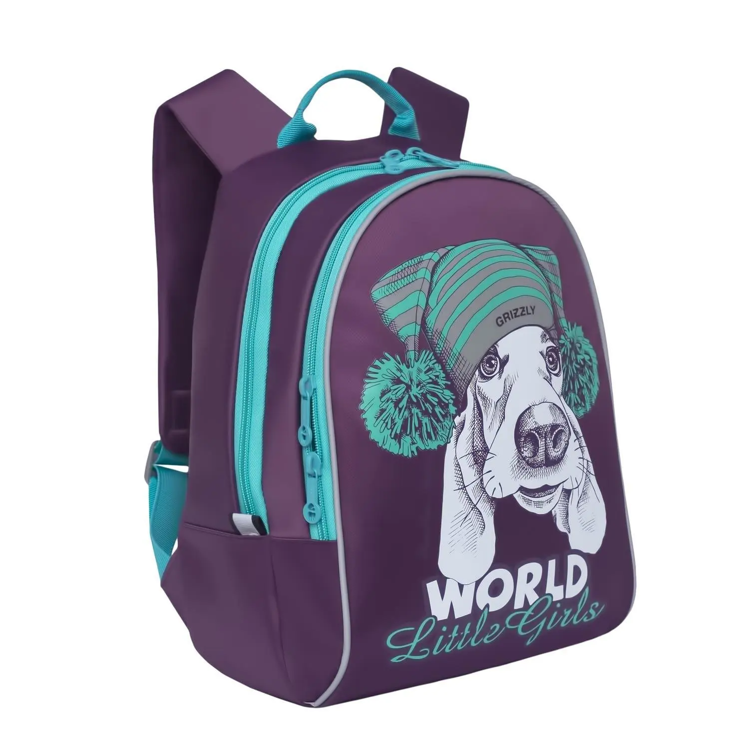Рюкзак Grizzly для девочки Бассет фиолетовый