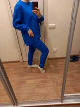 Outfits Women Tracksuit Sweatpants-Set Tops Two-Piece-Set Blue Cotton And Solid MEIYANGYOUNG