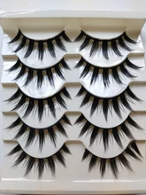 Pestañas postizas japonesas para mujer, 5 pares, largas y gruesas, naturales, de belleza para ojo, extensión de pestañas DIY, cosméticas