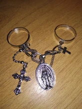 FFLACELL 2020 nueva moda Metal Cruz estilo Punk de una pieza cadena anillo abierto hombres y mujeres regalo de joyas de fiesta