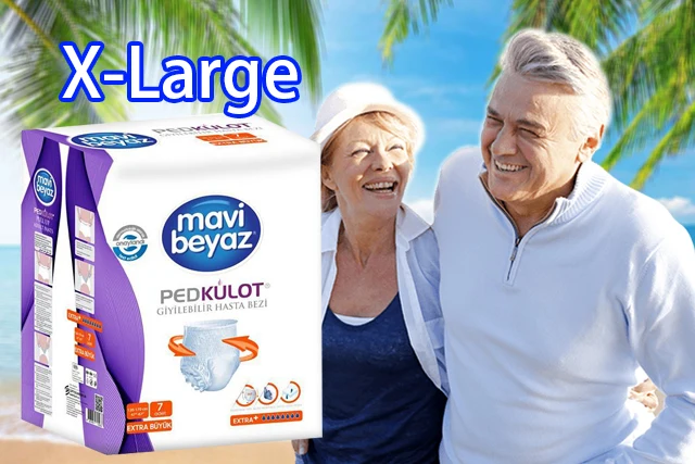 Mavi Beyaz 1x (30 Pieces) Pad Absorbent X-Large Size Diaper Handicapped Defective Parity Soft Diaper Hygienic Underwear