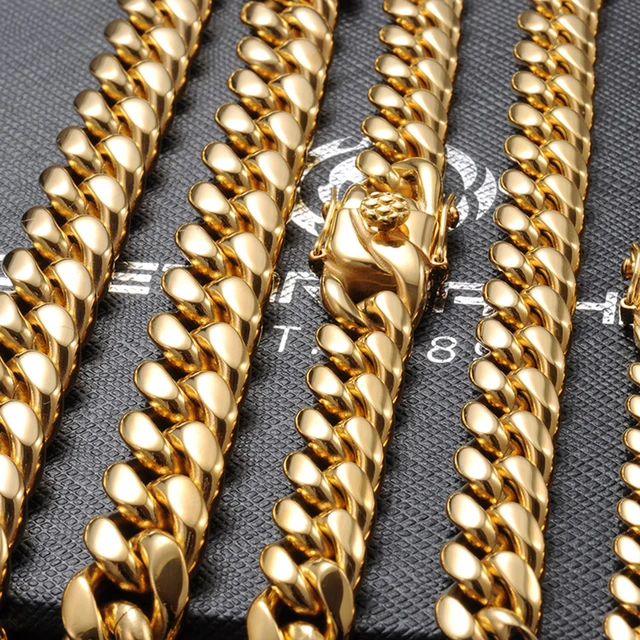 Polished Cuban Link Necklace for Men, Stainless Steel Chain Necklace, Gift  for Men, Silver Cuban Link Chain for men