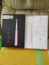 Fairywill-cepillo de dientes eléctrico sónico, FW-507, 5 modos, Cargador USB, temporizador de repuesto, 10 cabezales