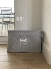 Cesta de almacenamiento de juguete para perros, accesorio de gran capacidad, bolsa de almacenamiento transpirable de fieltro, suministros para cachorros, color gris sólido, nuevo