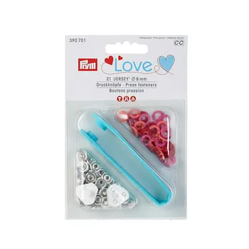 

390701 buttons Jersey Prym love red color, 8mm, 21 pcs/pack, Prym