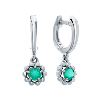 

Silver earrings with agate sunlight sample 925 test