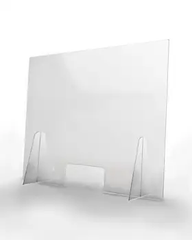 

Protection Screen for Counters 70x60cm - Made of 3mm Semi Transparent PET Polycarbonate - Sneeze Guard Shield ULTRA RESISTANT