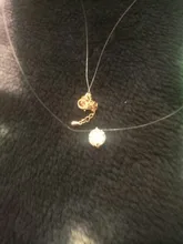 Colgantes redondos de circón AAA para mujer, collar de hilo de pescar transparente Invisible, gargantilla de Metal, Color dorado y plateado