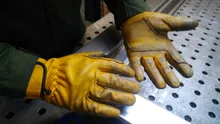 QIANGLEAF-guantes de protección para hombre, de cuero de vaca, amarillo, ultrafinos, de seguridad, para el trabajo, venta al por mayor, 527NP, Envío Gratis