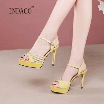 

Women Sandals Shoes Woman Summer Shoes High Heels 2020 New Leather Fashion Sandals