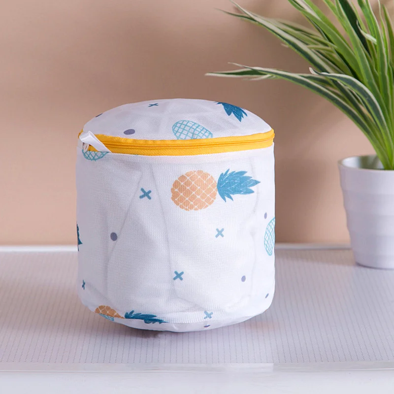 Pineapple Printing Zippered Mesh Laundry Bag Polyester Washing Net Bag For Underwear Sock Washing Machine Pouch Clothes Bra Bags 5