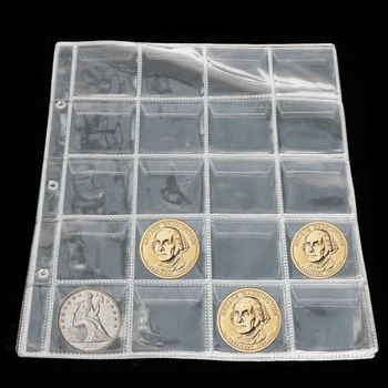 

1PC Clear 20 Pockets Plastic Coin Holders Storage Collection Money Album Case