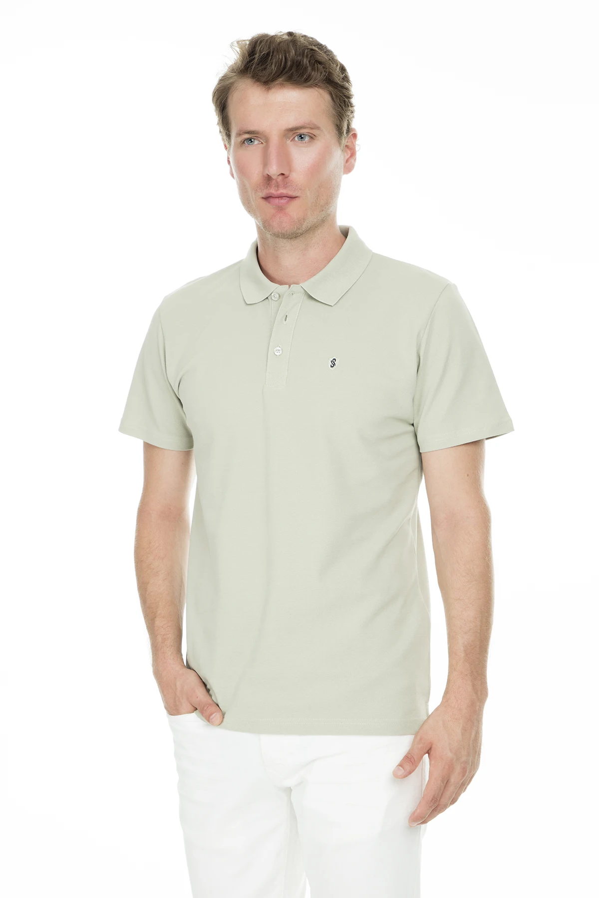 Мужская футболка-поло на заказ Sabri S00000007103 - Цвет: Light Green