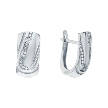 

Silver earrings with cubic zirconia sunlight sample 925
