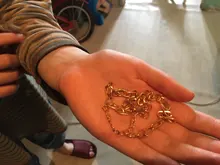 Cadena de eslabones retro para mujer, collar de exageración, gargantilla de oro fashi