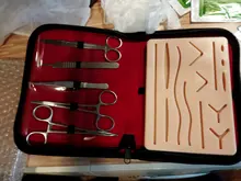 Kit de entrenamiento de sutura quirúrgica, herramienta para operar la piel, Práctica de sutura, modelo de almohadilla de entrenamiento, tijeras de aguja, equipo de enseñanza