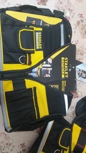 Vest Workwear Work-Tool Reflective-Safety-Strip Multi-Pocket Stanley Fatmax Strap Black