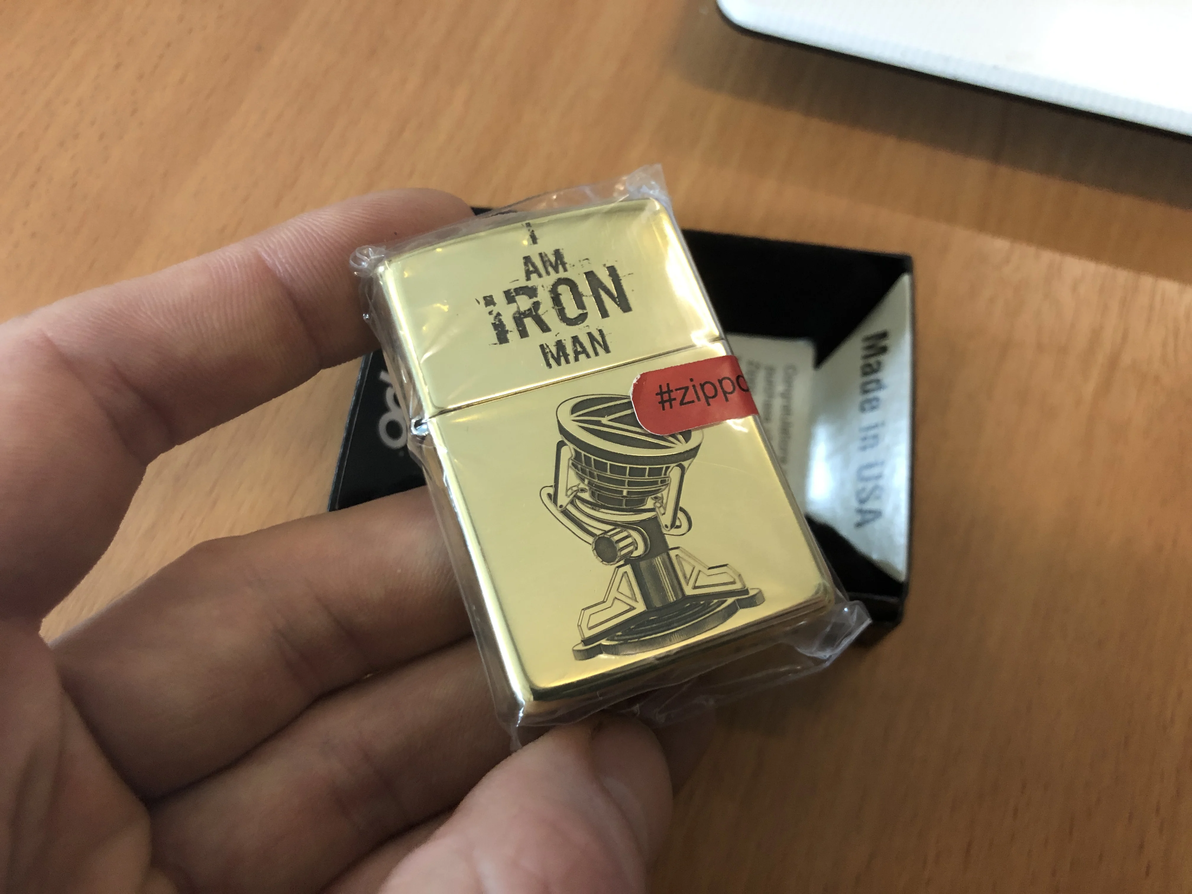 Zippo 254B высокополированная латунь под заказ Ironman