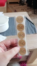 Sello adhesivo de papel Kraft redondo Natural, 50 Uds./wad, hecho a mano con pegatina de amor, papel adhesivo de papelería