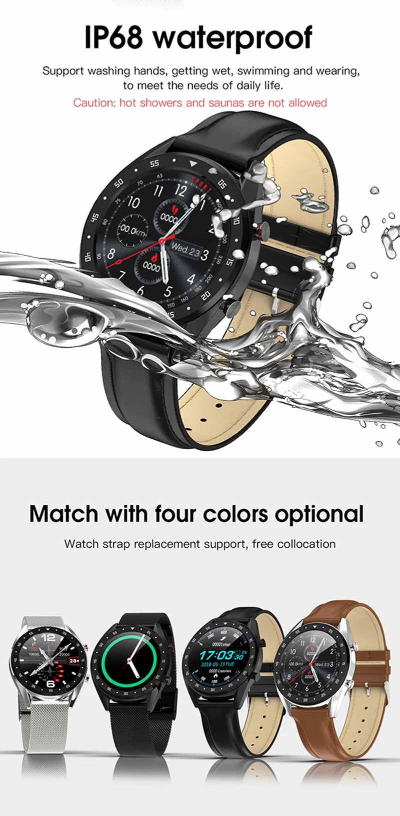L7 Смарт часы Поддержка телефонного звонка Dialer ECG измерение сердечного ритма Smartwatch водонепроницаемый Ip68 умный браслет для мужчин и женщин Android IOS