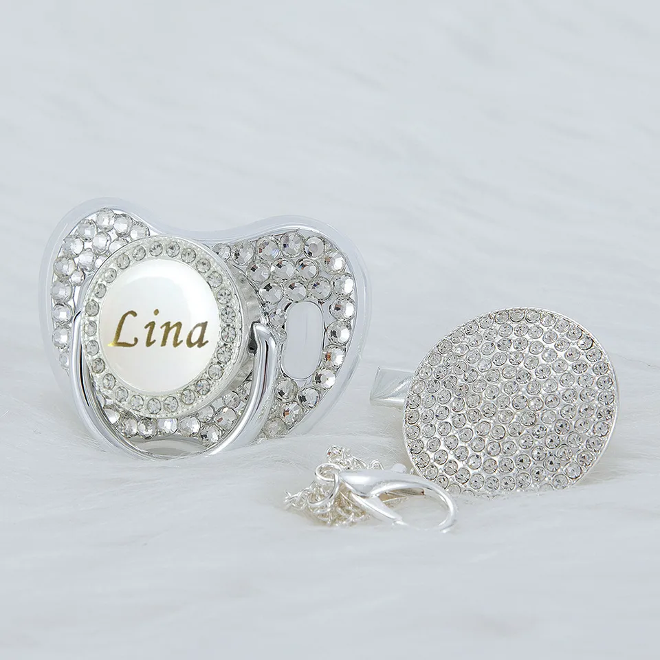 Chupetes personalizados Silver Pearl - Pacifierbling