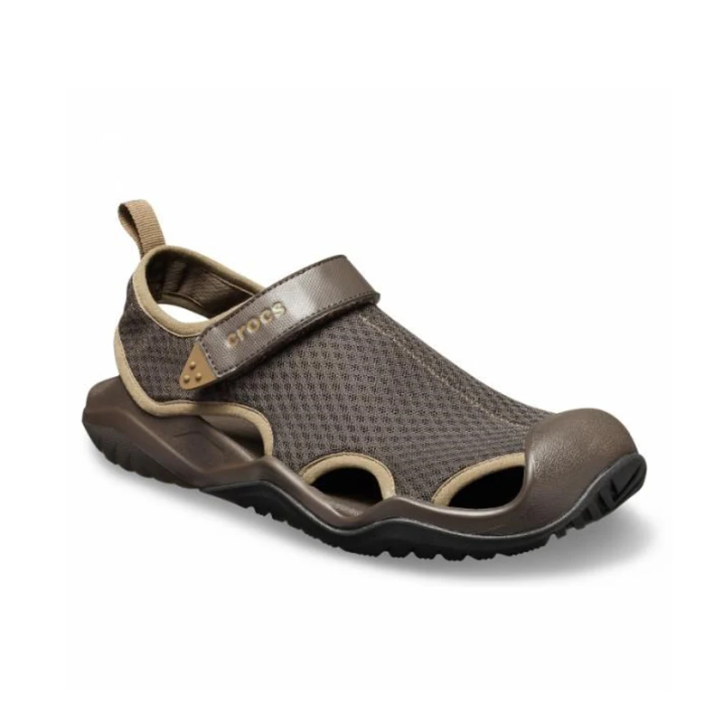 Коричневый CROCS Swiftwater Mesh Deck Sandal M MEN - Цвет: Коричневый