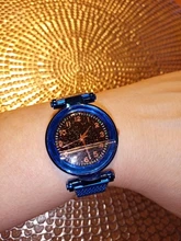 Reloj de pulsera de cuarzo con diamantes de imitación para mujer, cronógrafo de lujo con diseño de estrellas magnéticas, a la moda