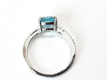 Huitan-anillo cuadrado de piedra azul para mujer, accesorios sencillos minimalistas, sortija, banda, joyería Anillos De Compromiso elegantes