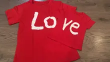 Ropa a juego de la familia del amor, camiseta roja de algodón con estampado para madre e hija, ropa para mamá y yo, ropa para bebé, niña y niño