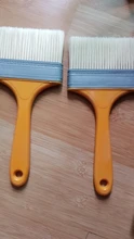 Pincel de pintura con mango de plástico, cepillo de flocado con empuñadura de plástico amarillo, pincel de flocado con pincel afilado completo de plástico