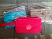 Bolso de mano con 3 cremalleras para mujer, Cartera de marca de carteras, monedero para llaves y tarjetas, monedero corto de lona para mujer y Niña