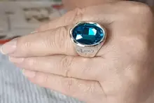 Anslow de joyería de moda de calidad superior Retro Oval grande anillo de dedo de cristal para las mujeres parejas de mujeres regalo de día de San Valentín LOW0041AR