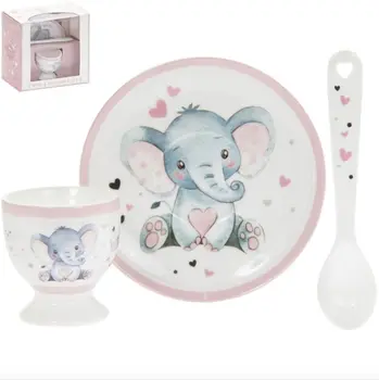 

Set of dishes for the girl Ellie and Bird 3 items