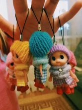 Mini muñecas interactivas de juguete para niños y niñas, muñeco Reborn de juguete, colgante pequeño con llave, 5 uds.