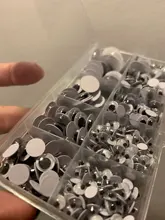 10 cuadrículas en caja de 700 Uds., autoadhesivas mezcladas al azar, aproximadamente 4-15mm, muñecas, ojos saltones, usadas para accesorios para crear tu propia muñeca artesanal