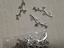10 Uds rama encantos de Color plata antigua rama encantos colgantes para pulseras de abalorios de hojas joyería