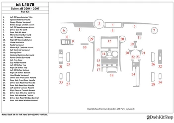 

Interior lining for Scion xB 2004-2007. Set L1578.