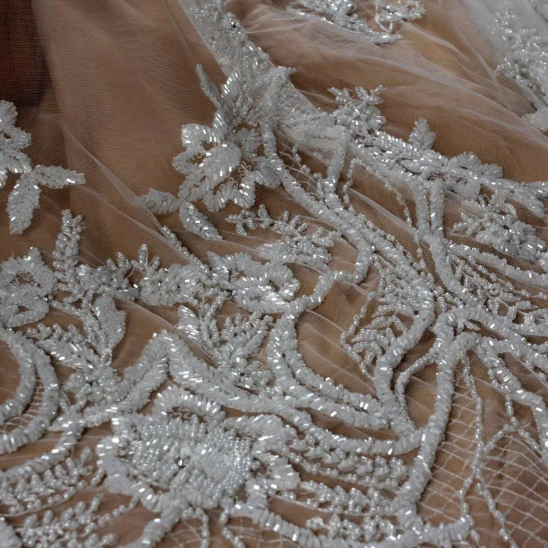Iovry La Belleza, новинка, свадебное платье, кружевная ткань, дизайн, кружево, красное, расшитое бисером, кружевная ткань, Кристальное кружево, 1 ярд - Цвет: Iovry