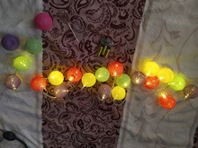 Garland-Lights String Fairy-Lights-Decoration Cotton-Ball Xmas Wedding-Party Holiday