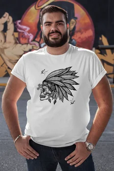 

Angemiel Wear Indian Hat White Men 'S Cotton Big Size T-Shirt