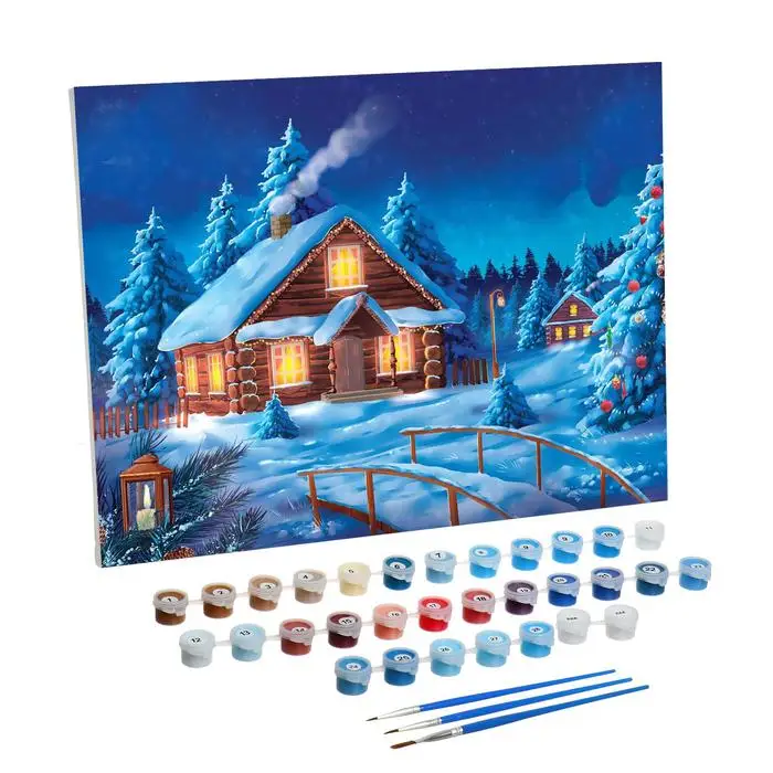 Painting by numbers on the canvas with подрамником "Christmas party's