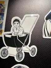 Pegatina de cómic de Horror para monopatín, adhesivo impermeable de Anime japonés Tomie, para equipaje y portátil, color blanco y negro, 10/21/49/50/56 Uds.