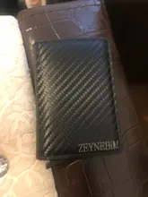 DIENQI-Billeteras de fibra de carbono para hombre Rfid, color negro mágico, triple, de cuero, delgada, monedero