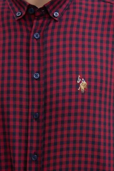 U.S. POLO ASSN. Квадратный обычная рубашка - Цвет: Burgundy