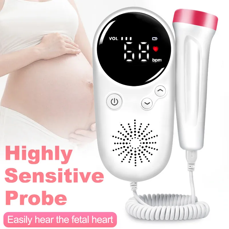 Doppler Fetal Ultrasound Baby Monitor Portable Pregnancy Fetus D